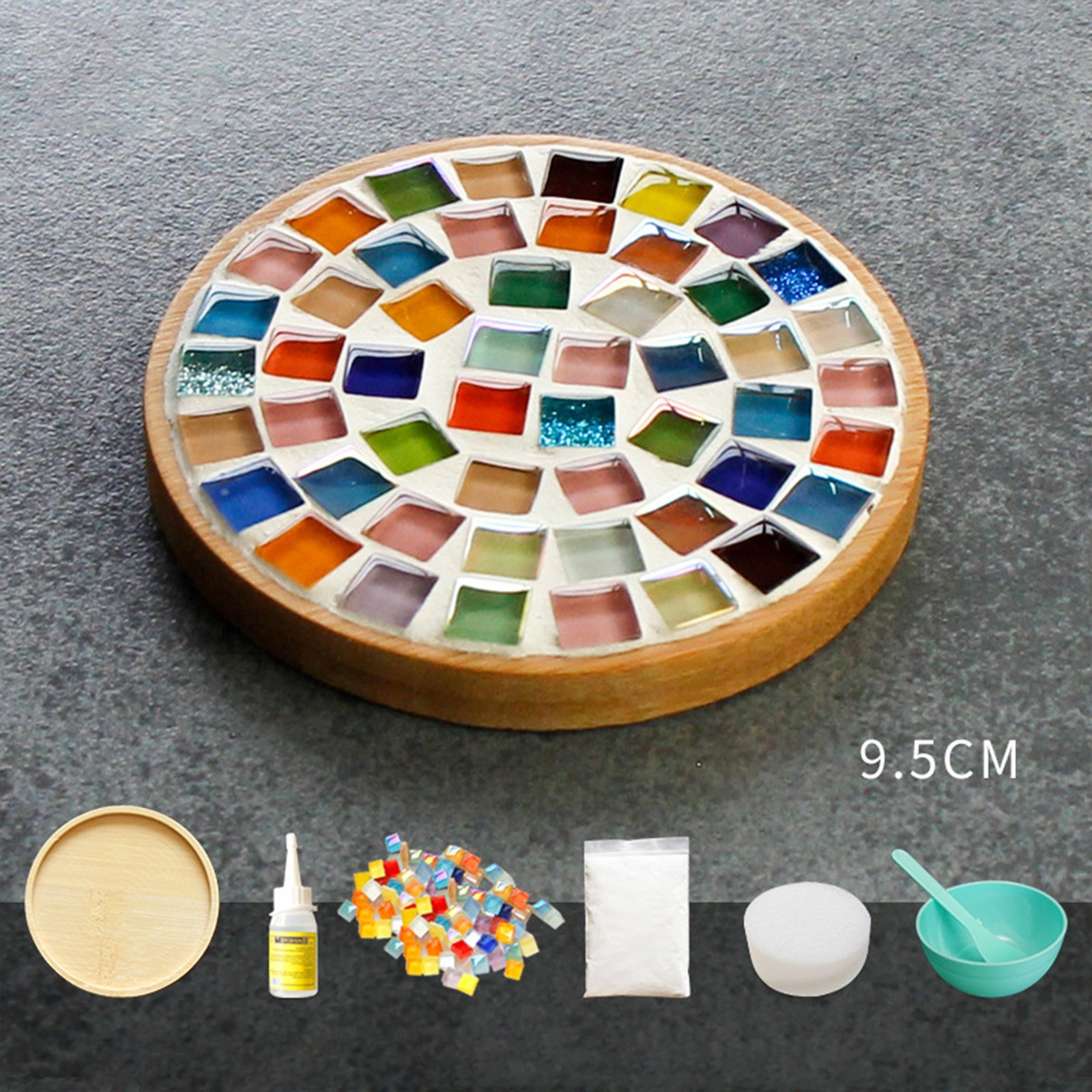 2025 New DIY Mosaic Tiles Coaster Bamboo Crafts for Adults Kids,Mixed Colors Mosaic Coaster Kit, DIY Crafts Kit for Adults Beginners, Mosaic Making Kit for Handmade Home Decor Gifts